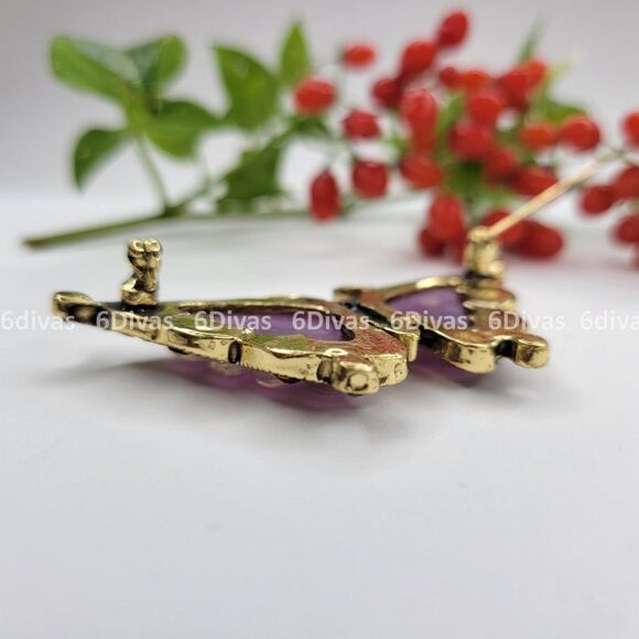 𝅺LILAC Purple Butterfly Brooch Pin - Picture 7 of 9